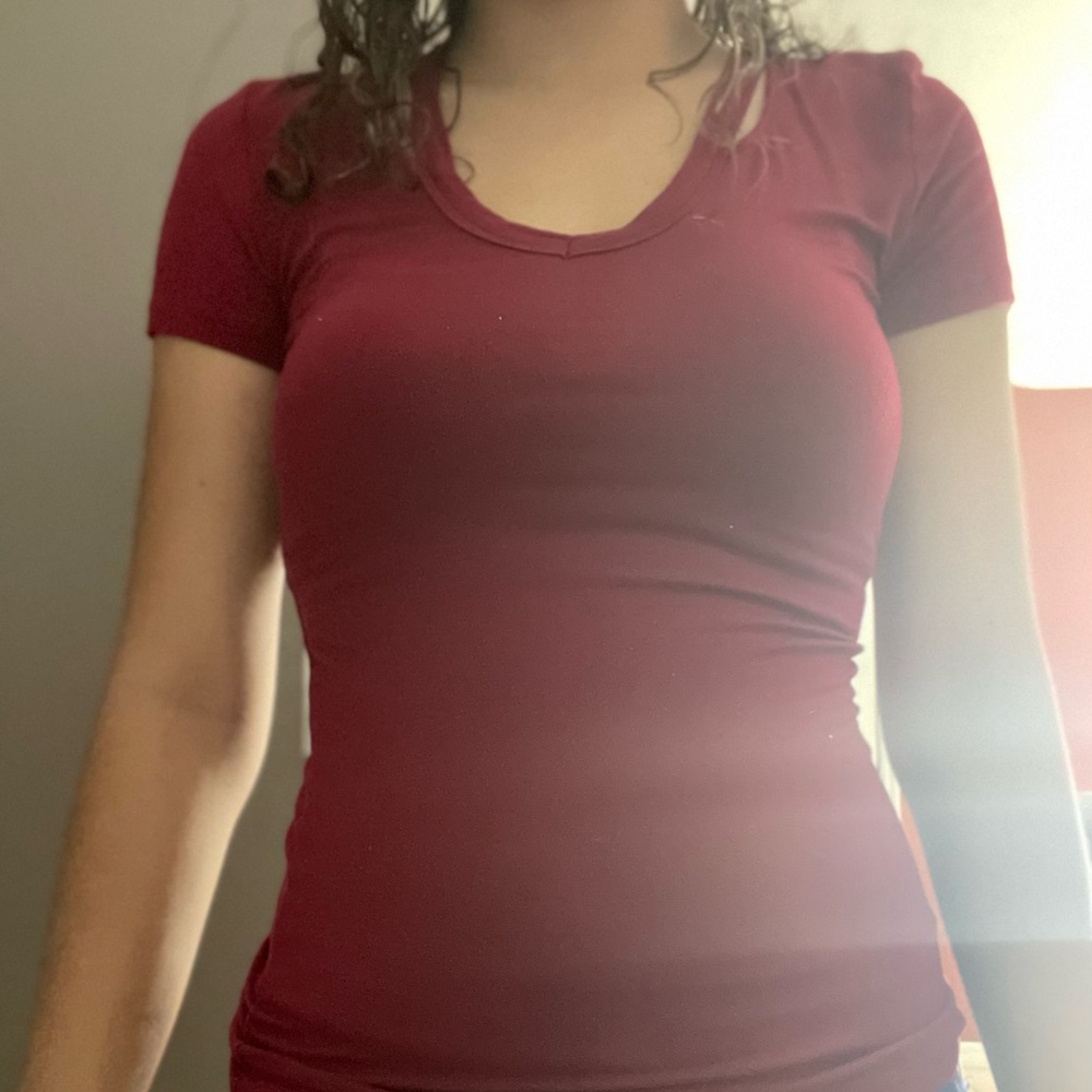 Burgundy shirt